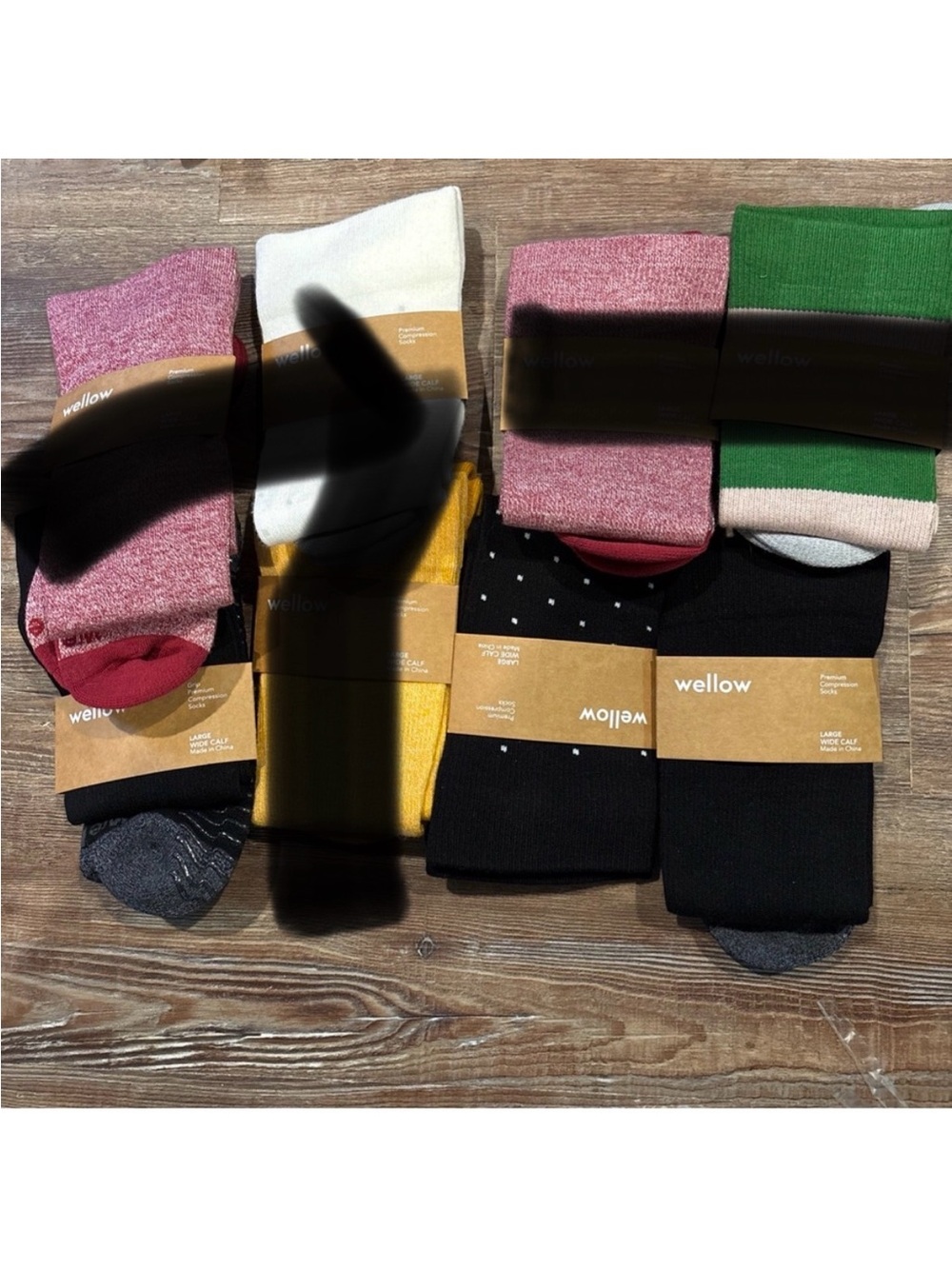 Wellow Large Wide Calf Premium Compression Socks 3 Pair colors may vary